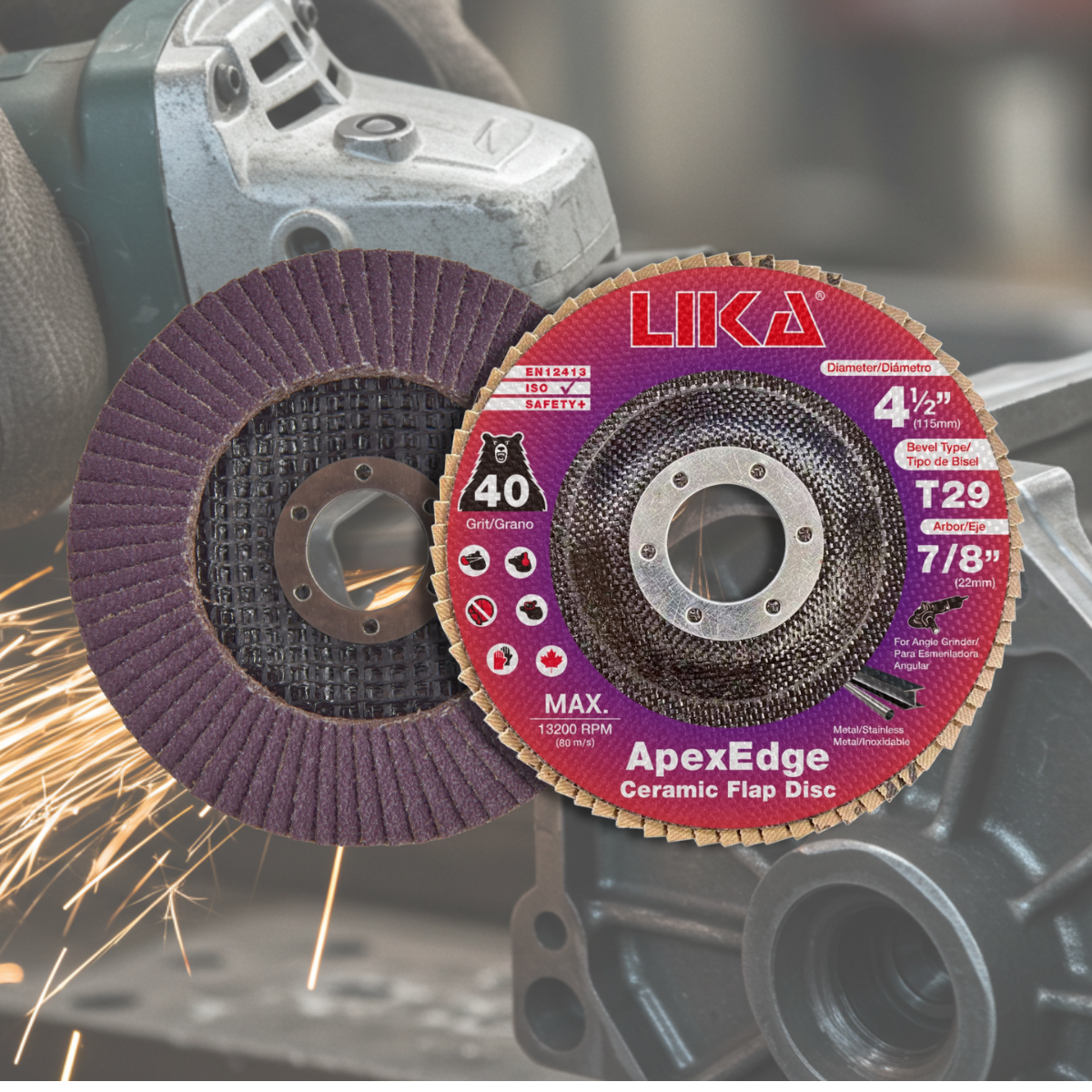 LIKA ApexEdge Ceramic Flap Disc - 10 PACK